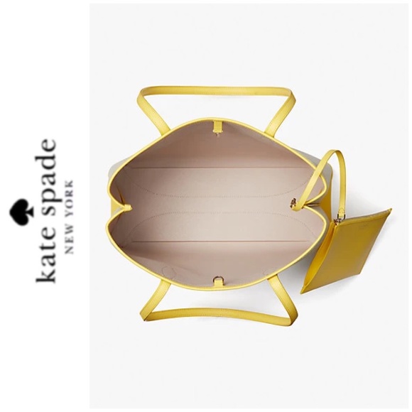 NWT Kate Spade all day tote beige yellow - Picture 2 of 7